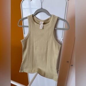 H&M earth yellow ribbed tank top